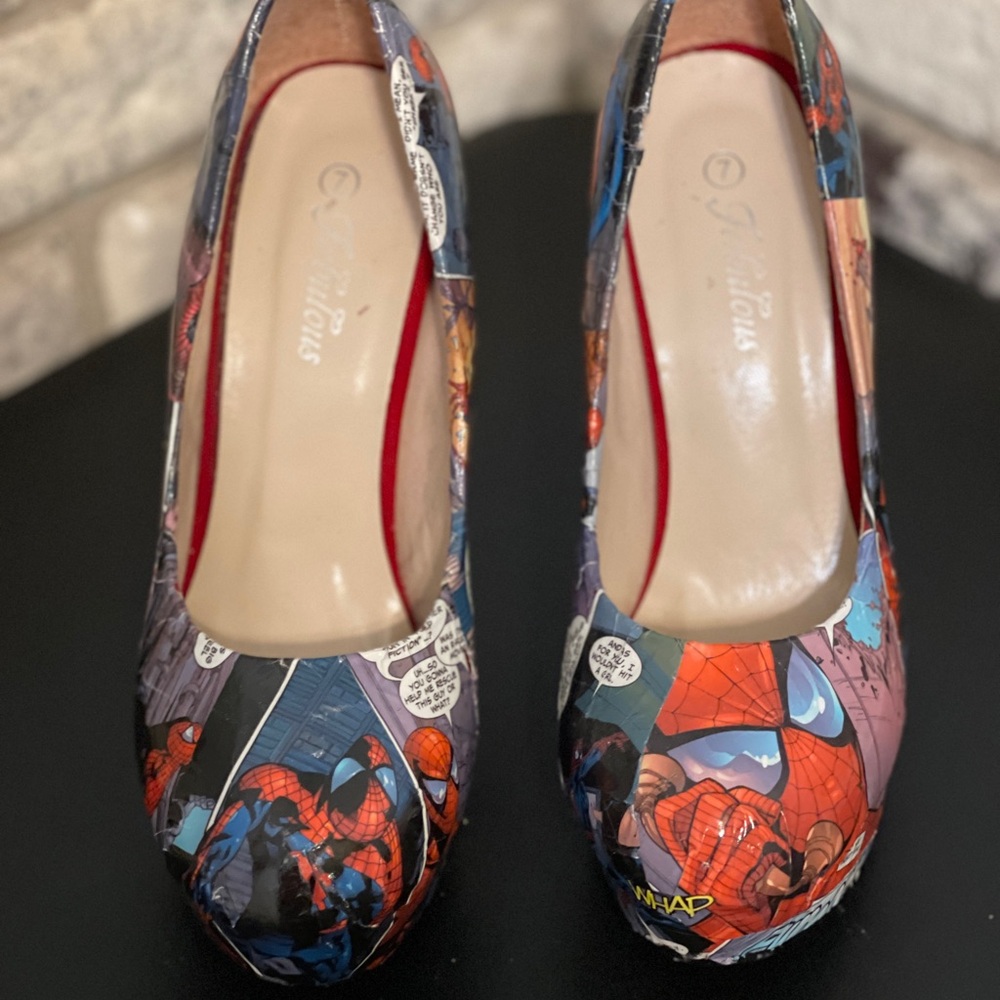 Comic Print (Spider-Man) Decoupage Women's Heels